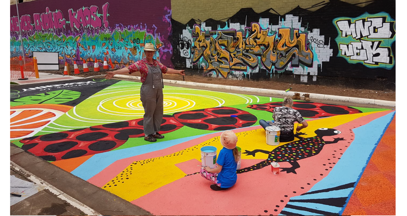 Road Mural in Pinda Street in 2019